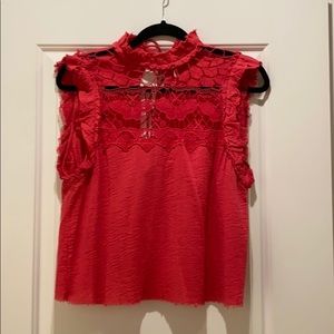 Crochet blouse with tie back